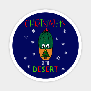 Christmas In The Desert - Cactus In Christmas Tree Pot Magnet